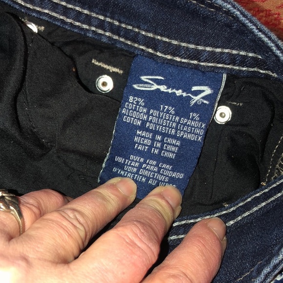 Seven7 size 12 dark  blue tapered skinny jeans with stretch NWOT - Picture 12 of 13